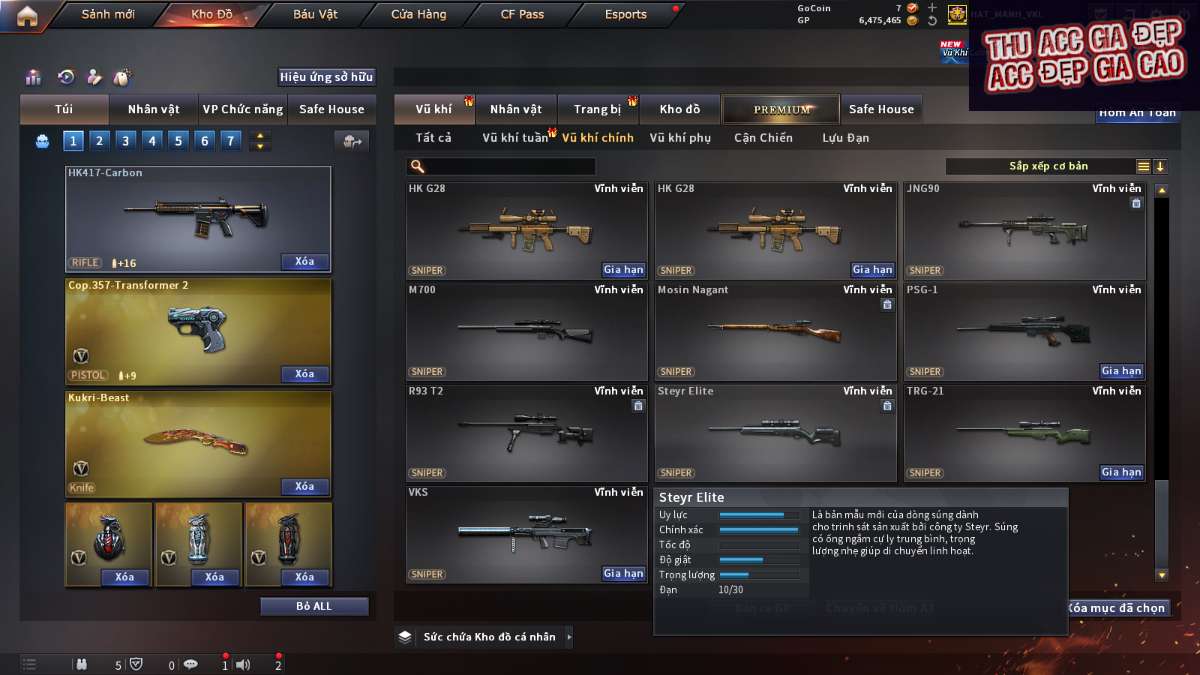 shop acc cf uy tin gia re